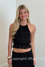 Tiered Crinkle Top and Maxi Skirt Set