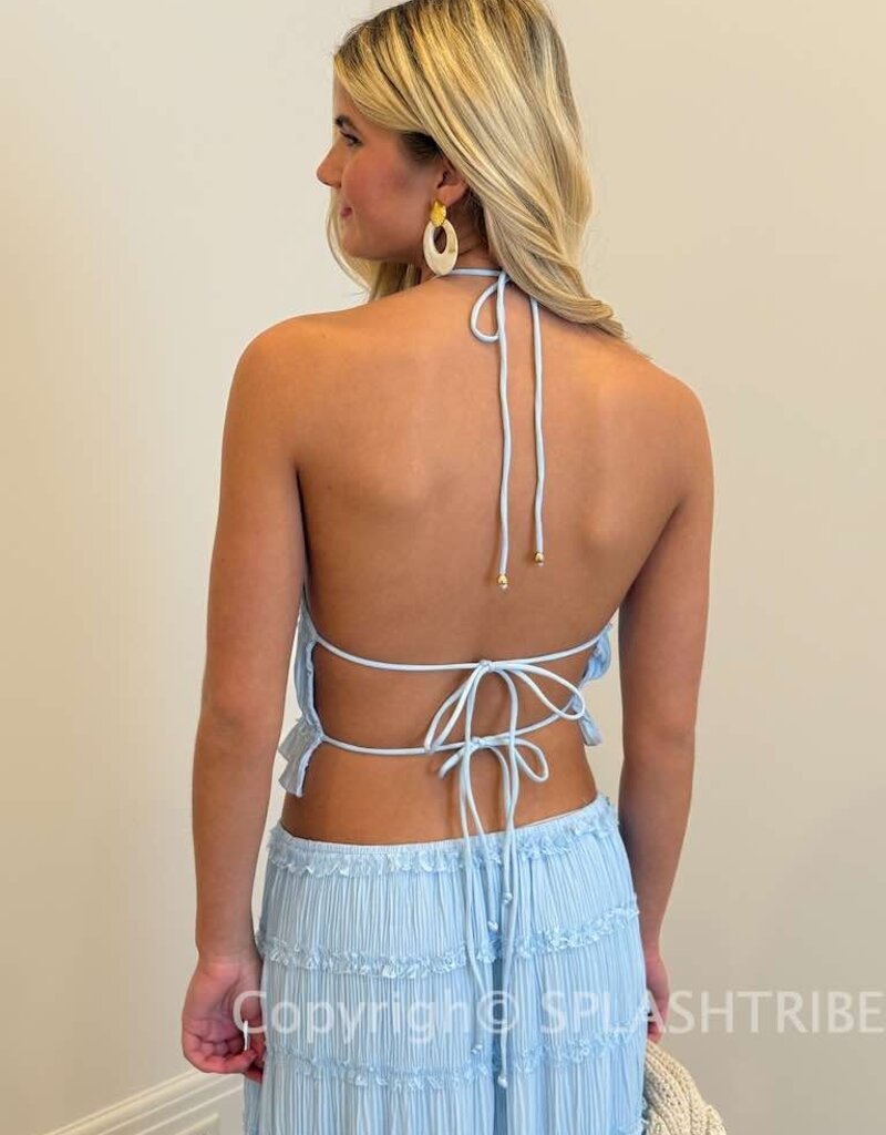 Tiered Crinkle Top and Maxi Skirt Set