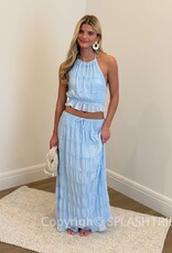 Tiered Crinkle Top and Maxi Skirt Set