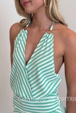 Dorsey Striped Ring Detail Halter Top