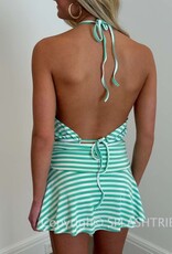 Dorsey Striped Ring Detail Halter Top
