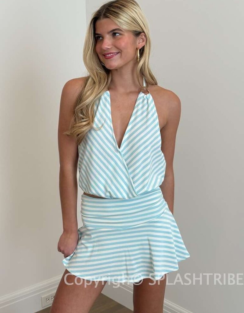 Dorsey Striped Ring Detail Halter Top