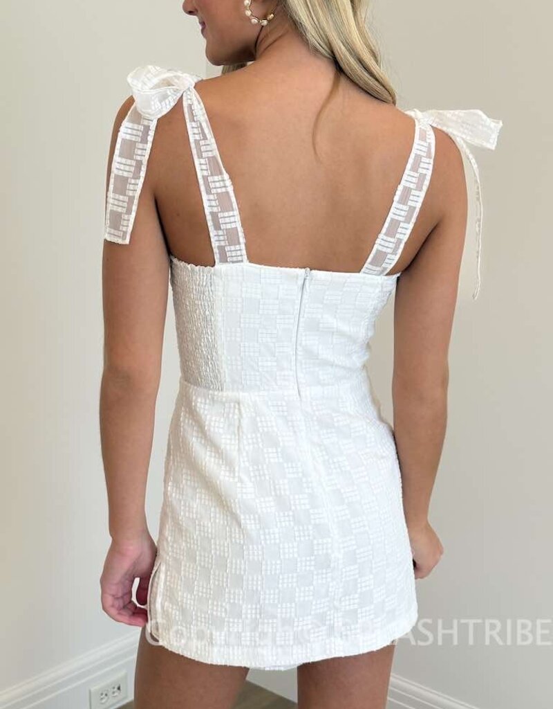 Amanda Uprichard Keena Jacquard Skort Romper Mini Dress