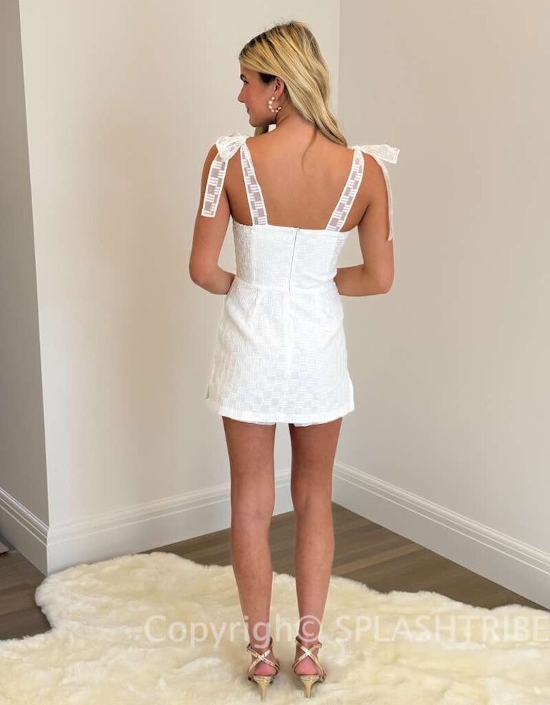 Amanda Uprichard Keena Jacquard Skort Romper Mini Dress