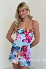 Amanda Uprichard Magnolia Romper Mini Dress in Daphne Floral