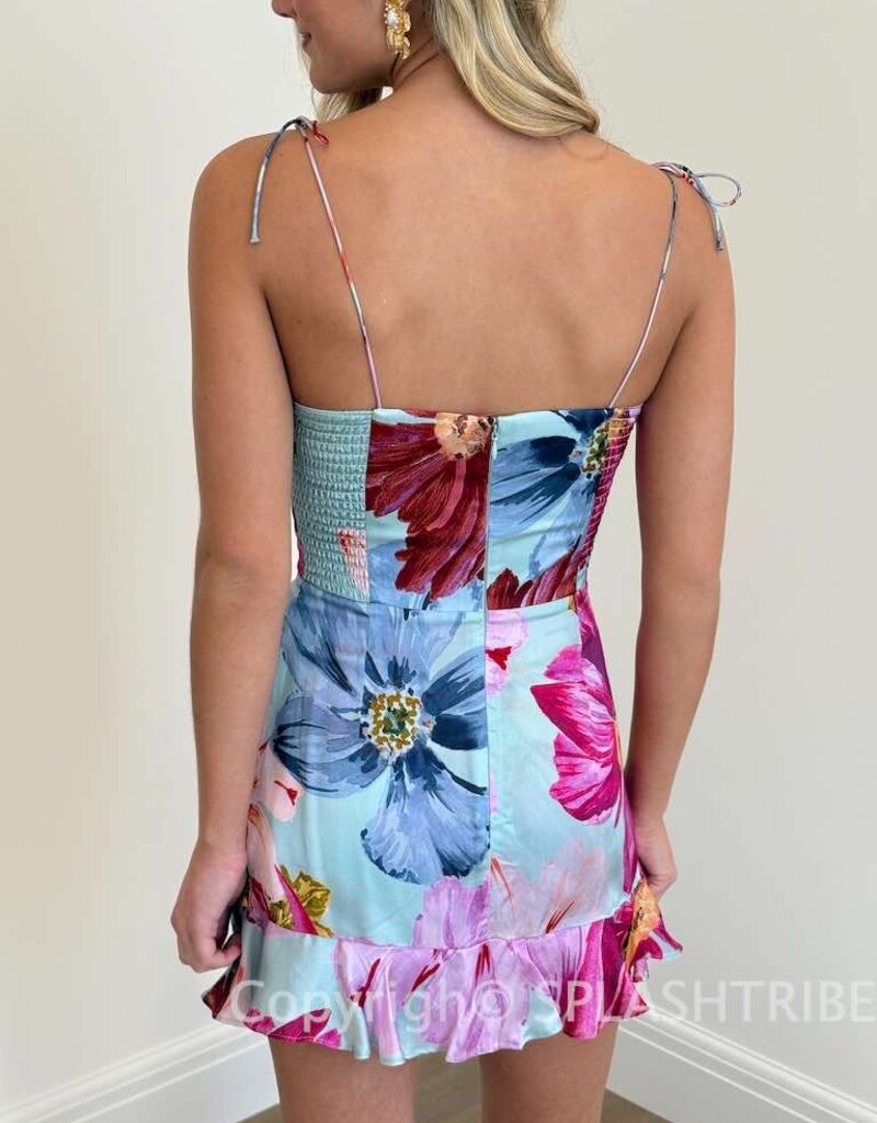 Amanda Uprichard Magnolia Romper Mini Dress in Daphne Floral