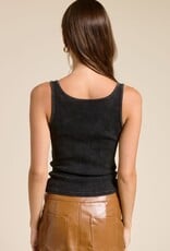 Tank Top With Silver Belt Shoulder Straps