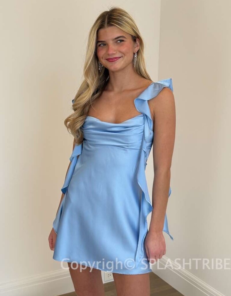 Jinea Satin Frill Mini Dress