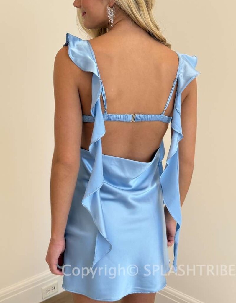 Jinea Satin Frill Mini Dress