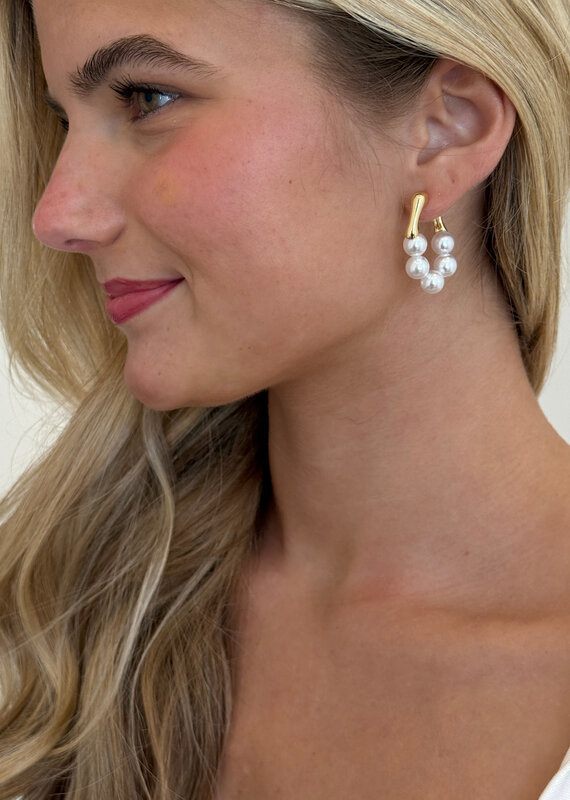 Marina Pearl Hoop Earrings