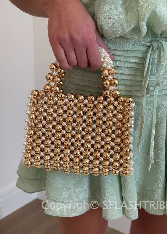Taylor Metallic Beaded Bag