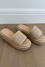 Billini Zabella Platform Raffia Slide Sandal