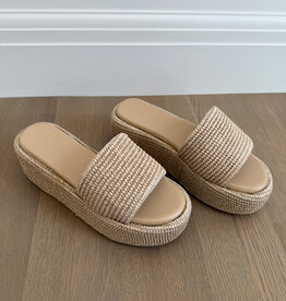 Billini Zabella Platform Raffia Slide Sandal
