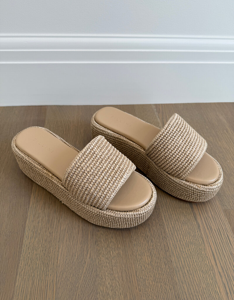 Billini Zabella Platform Raffia Slide Sandal