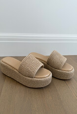 Billini Zabella Platform Raffia Slide Sandal