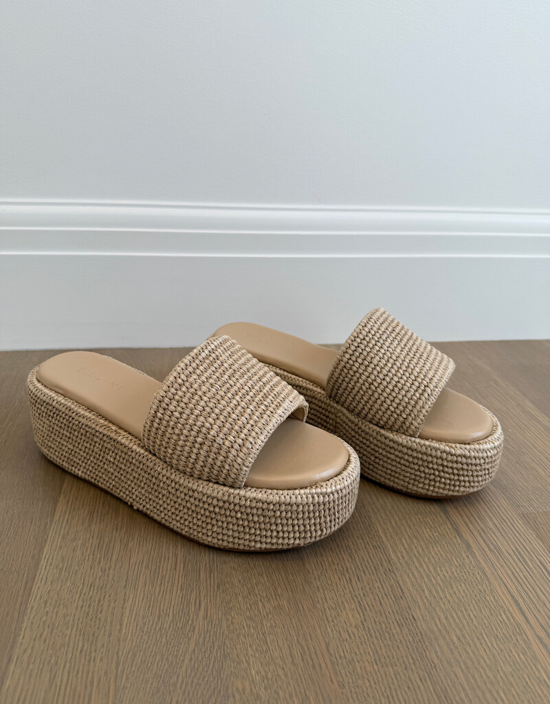 Billini Zabella Platform Raffia Slide Sandal