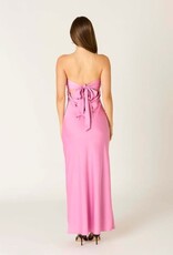 Schmitt Satin Strapless Tie Back Maxi Dress
