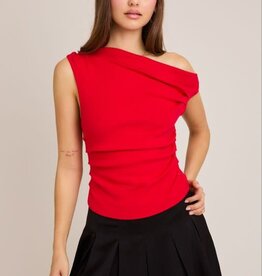 Asymmetrical Neck Sweater Top