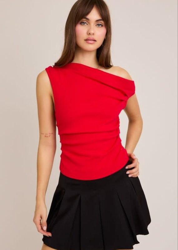 Asymmetrical Neck Sweater Top