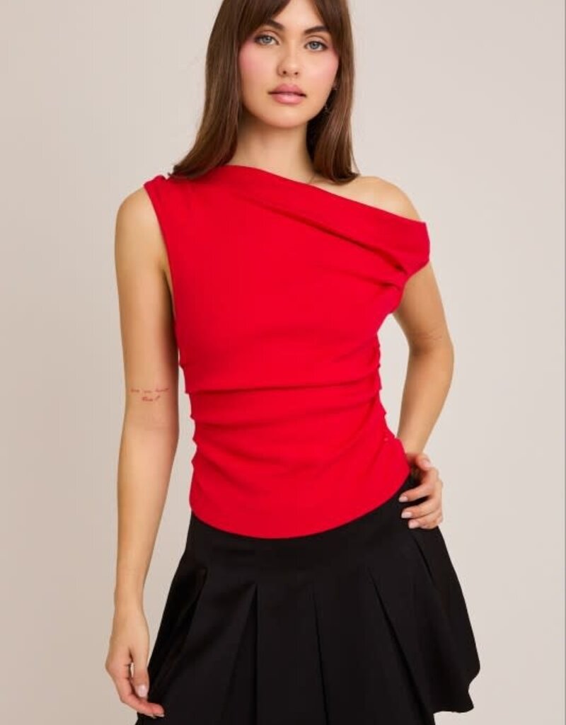 Asymmetrical Neck Sweater Top