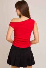 Asymmetrical Neck Sweater Top