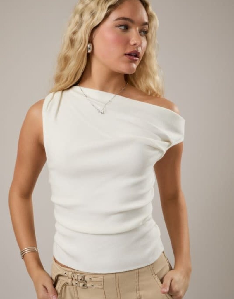 Asymmetrical Neck Sweater Top