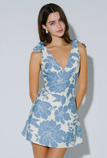 Tie Strap Floral A- Line Mini Dress
