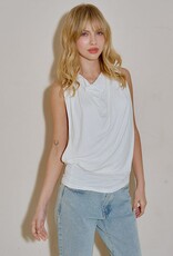 Draped Cowl Neck Ring Back Top