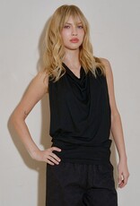 Draped Cowl Neck Ring Back Top