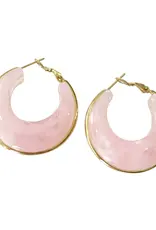 Kansas Pink Hoop Earrings