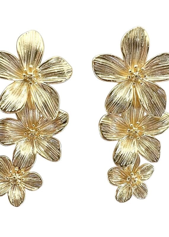 Flower Drop Statement Earrings G