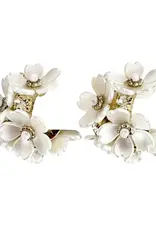 Princess Flower Hoop Earrings White