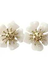 Torunn Flower Earrings White