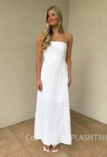 Marisa Linen Strapless Maxi Dress