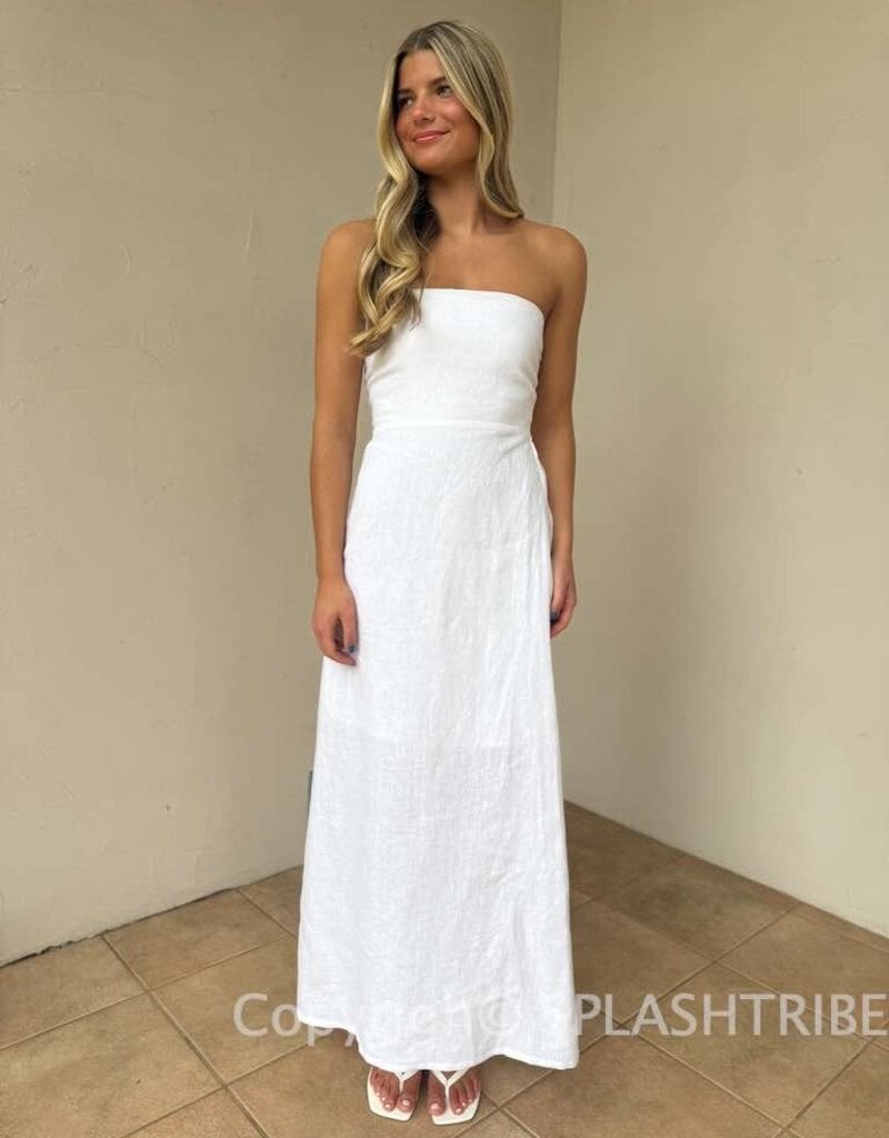 Marisa Linen Strapless Maxi Dress