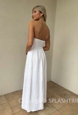 Marisa Linen Strapless Maxi Dress