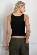 Rib Jersey Square Neck Tank Top