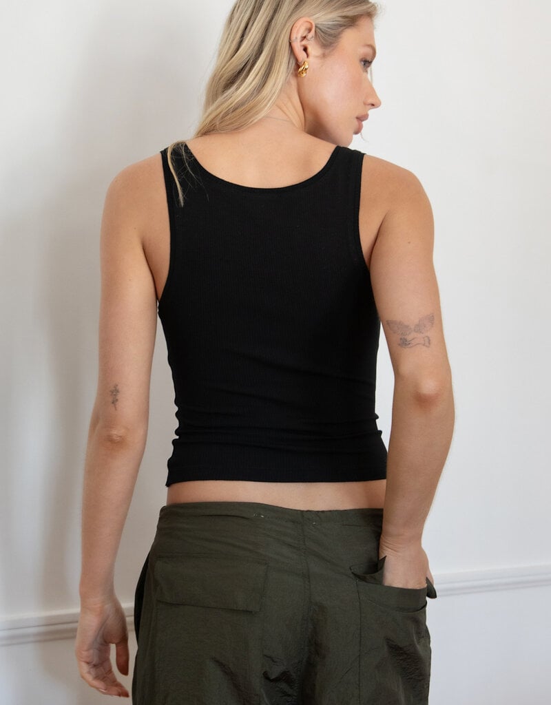 Rib Jersey Square Neck Tank Top