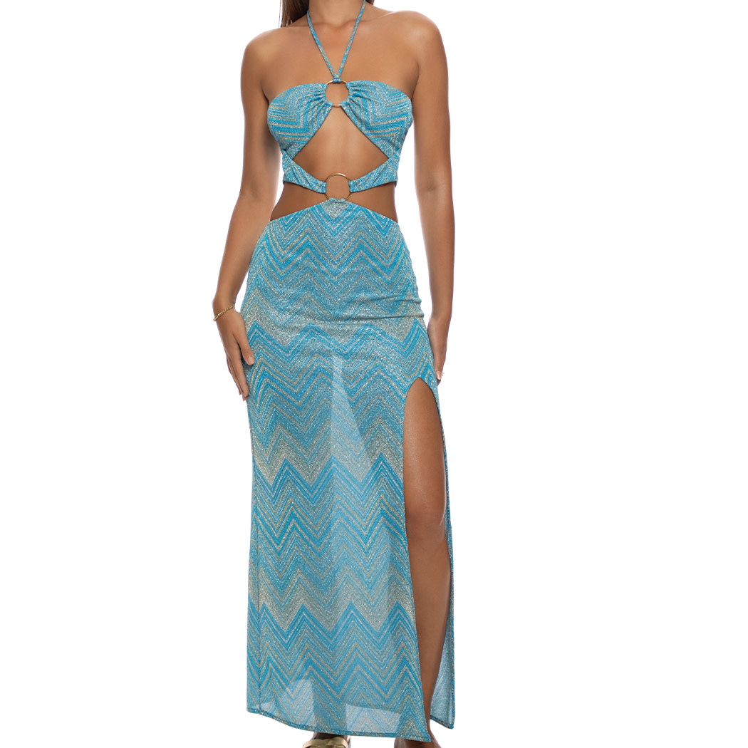 Double Loop Bandeau Long Maxi Dress - SPLASH Double Loop Bandeau Long Maxi Dress - SPLASH