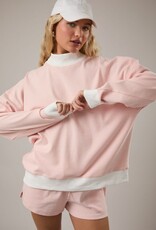 Mock Neck Stripe Sweatshirt Top