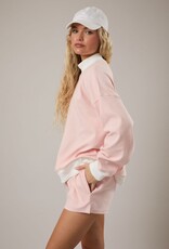 Mock Neck Stripe Sweatshirt Top