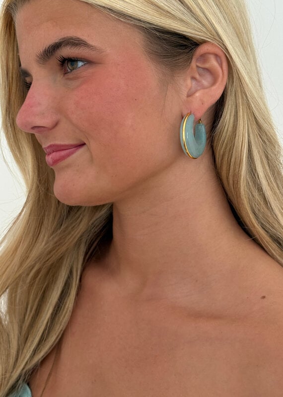 Kansas Turquoise Hoop Earrings