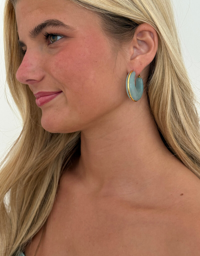 Kansas Turquoise Hoop Earrings