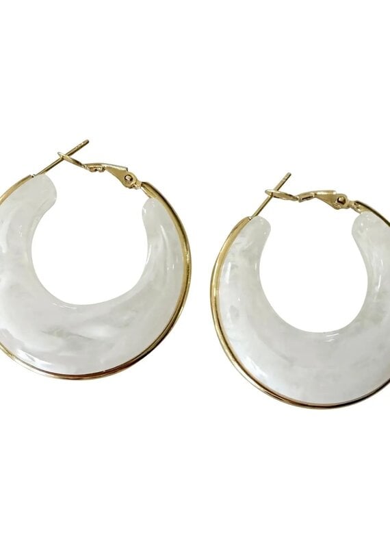 Kansas White Hoop Earrings