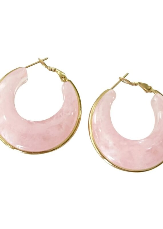 Kansas Pink Hoop Earrings