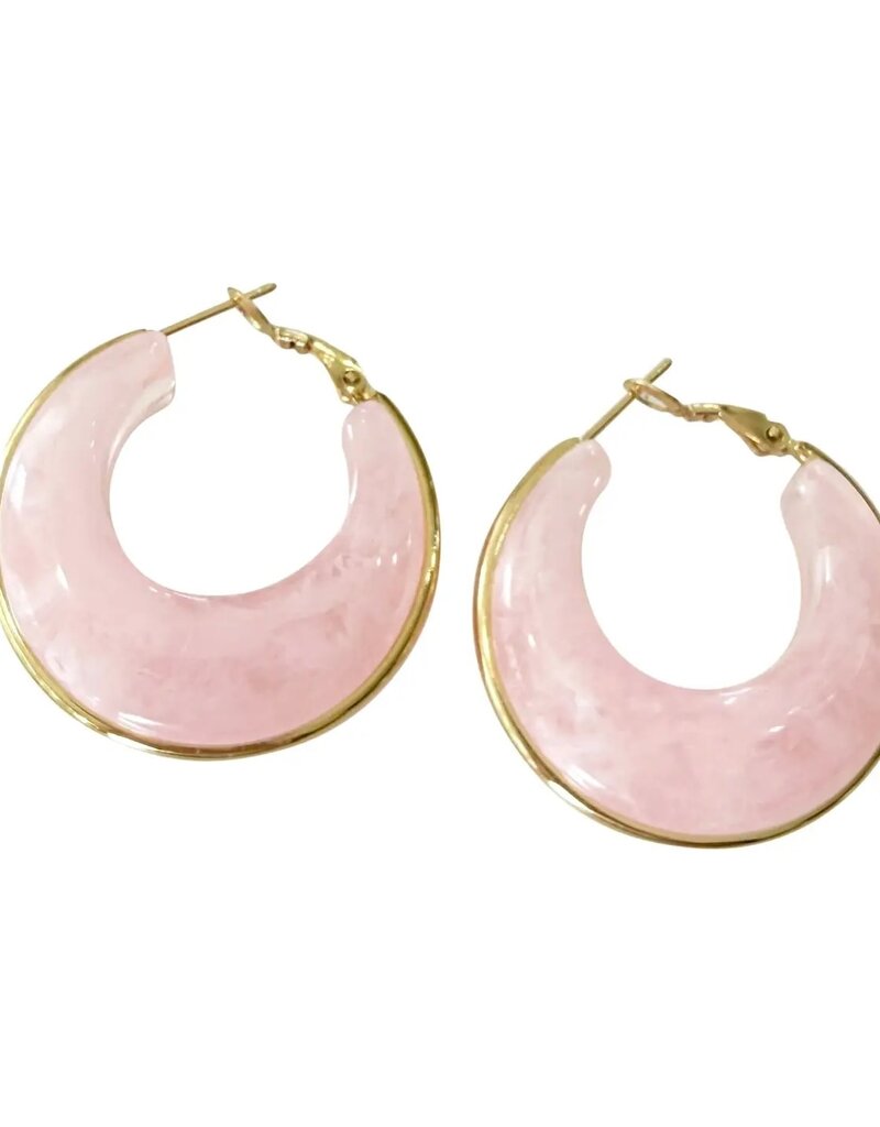 Kansas Pink Hoop Earrings