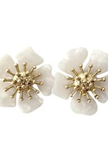 Torunn Flower Earrings White