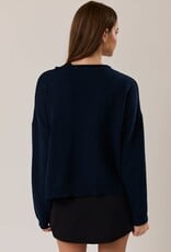 Rolled Neck Thin Long Sleeve Cardigan Sweater