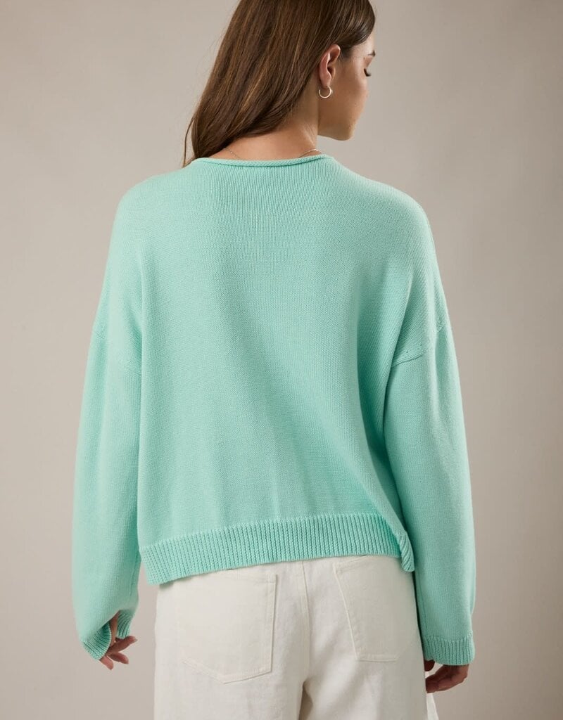 Rolled Neck Thin Long Sleeve Cardigan Sweater