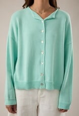 Rolled Neck Thin Long Sleeve Cardigan Sweater